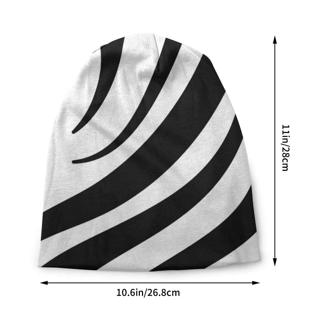 Zebra Pattern Black And White Skullies Beanies Hat Hip Hop Men Women Outdoor Cap Warm Dual-use Bonnet Knitted Hat