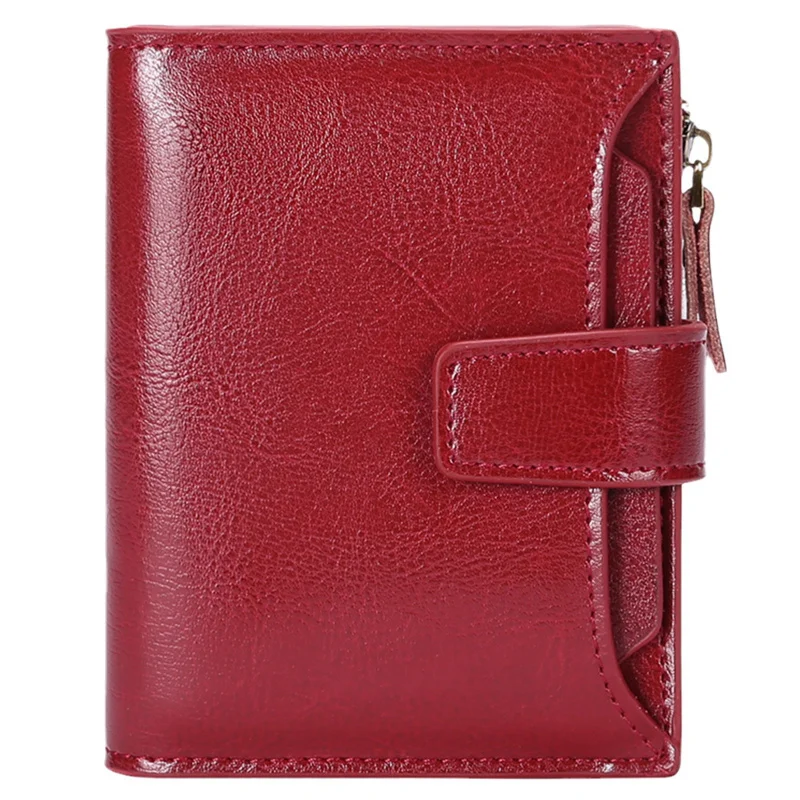 Western Candy Color Leather Zipper Hasp Design Women Wallet Multifunctional Large Capacity Purse for Ladies