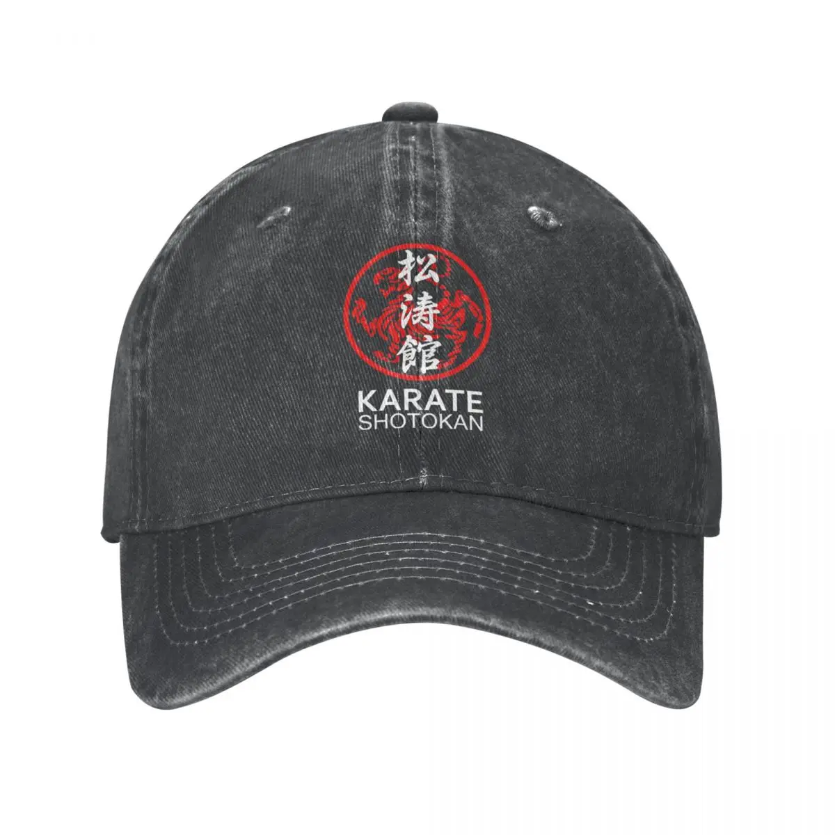 Shotokan Karate Symbol And Kanji White Text Baseball Caps Classic Distressed Cotton Snapback Cap Outdoor Activities Hats Cap