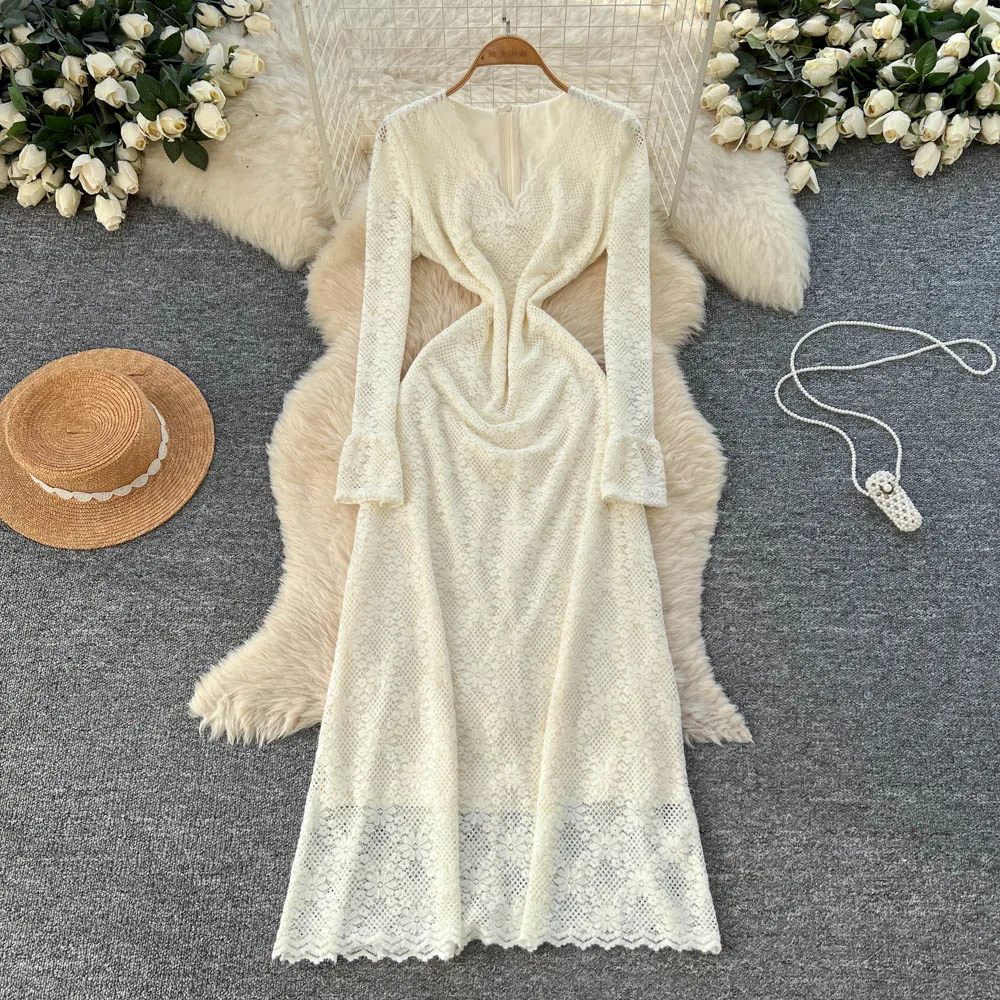 Elegancka sukienka w stylu vintage, seksowna, z kwiatowym wzorem, ażurowa, dopasowana, marszczona, w stylu wróżki, rozkloszowana, idealna na wakacje, damska, boho, letnia, na ceremonię.