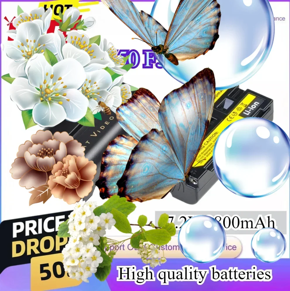 

NP-F550 F570 Battery for Yongnuo Viltrox Video Light YN300 II YN300 III YN600 Air T119S NP-F Video Light NP F550 F330 F530