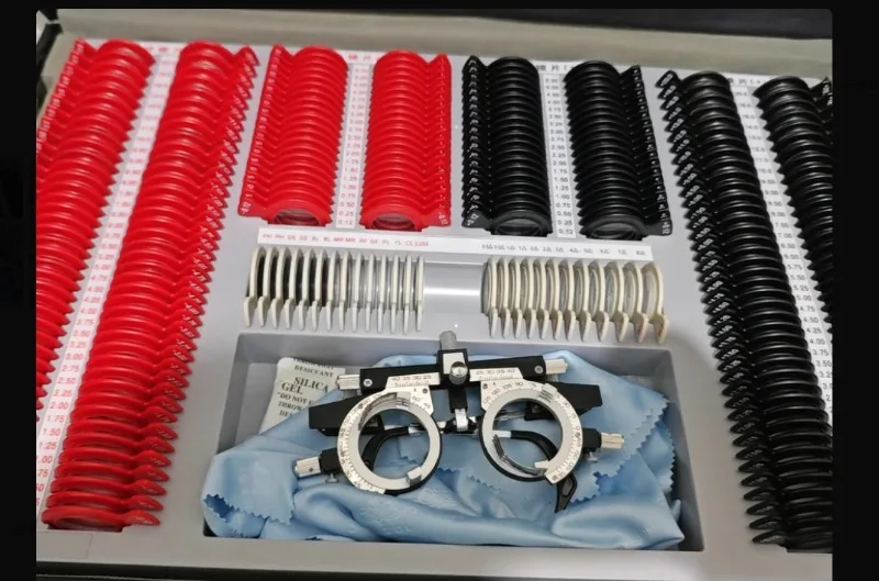 266Pcs Optical Trial Lens Set Box, Plastic Ring Trial Lens Kit with Aluminum Case, Optometry Rim Case for Eye Exam