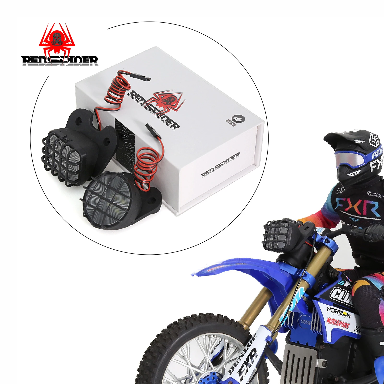 

RED SPIDER светодиодные фонари яркие фары прожектор для 1/4 LOSI Promoto-MX Off Road RC электрический пульт дистанционного управления мотоцикл свет
