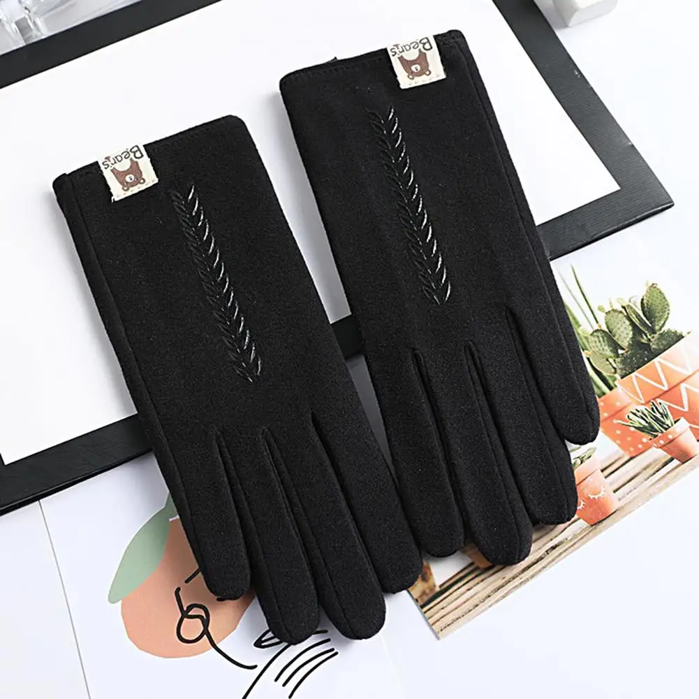 Riding Gloves  Trendy Anti Slip Female  Washable Pure Color Gloves for Sports