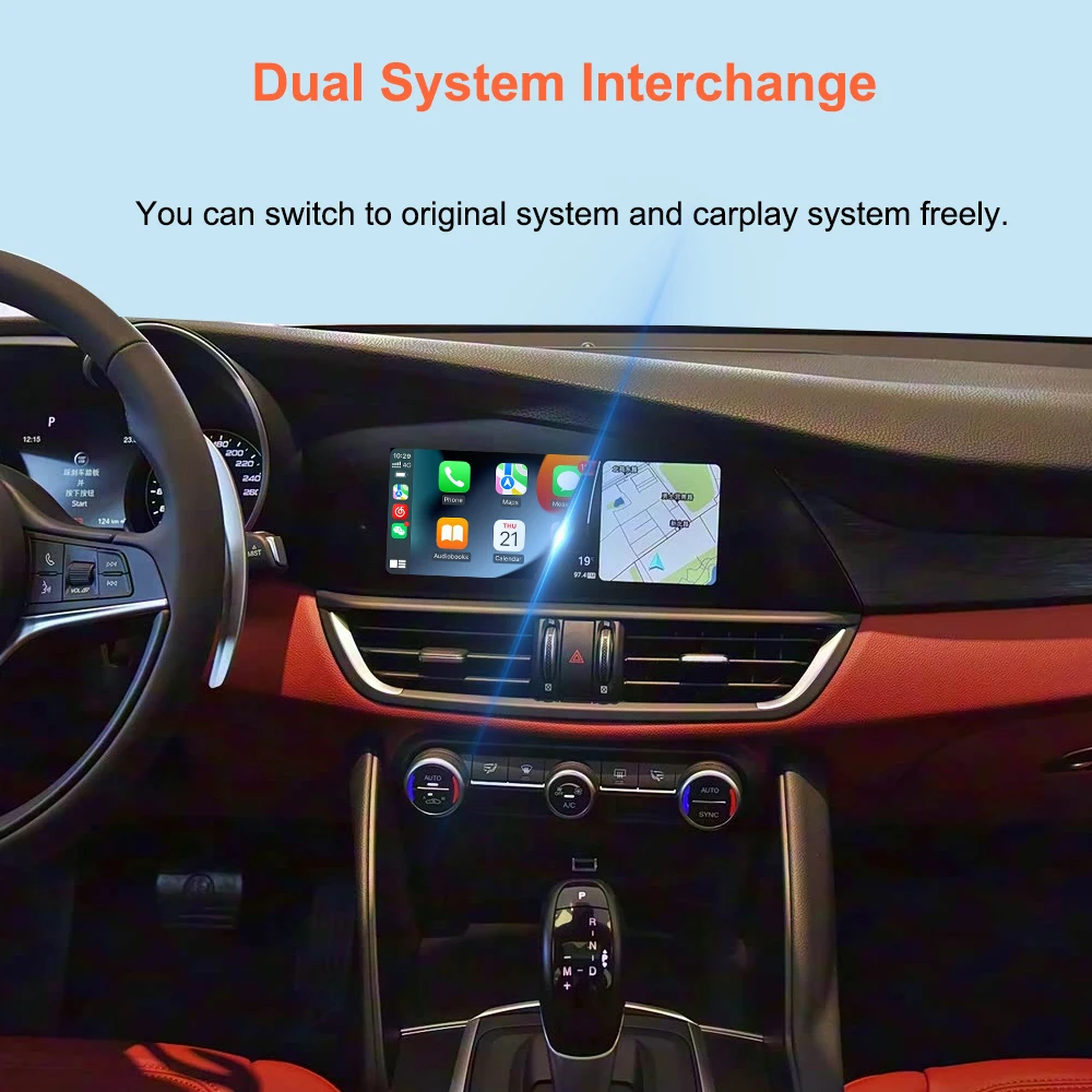 Bonroad Wireless Carplay Android Auto OEM Upgrade Decoder Box für Alfa Romeo Stelvio & Giulia 2017-2020 Airplay Mirror Link – Detail 6