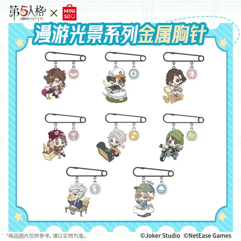 

Miniso X Fifth Personality Joint Metal Lapel Pin Decorative Elegant Cosplay Costume Accessories Anime Themed Collectible Items