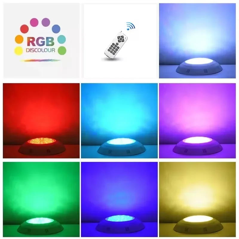 Surface Pool LED 12V Underwater Light RGB Swimming Lamp IP68 ABS 12W 18W 25W 36W 45W Fountain Lighting Warm white/ White