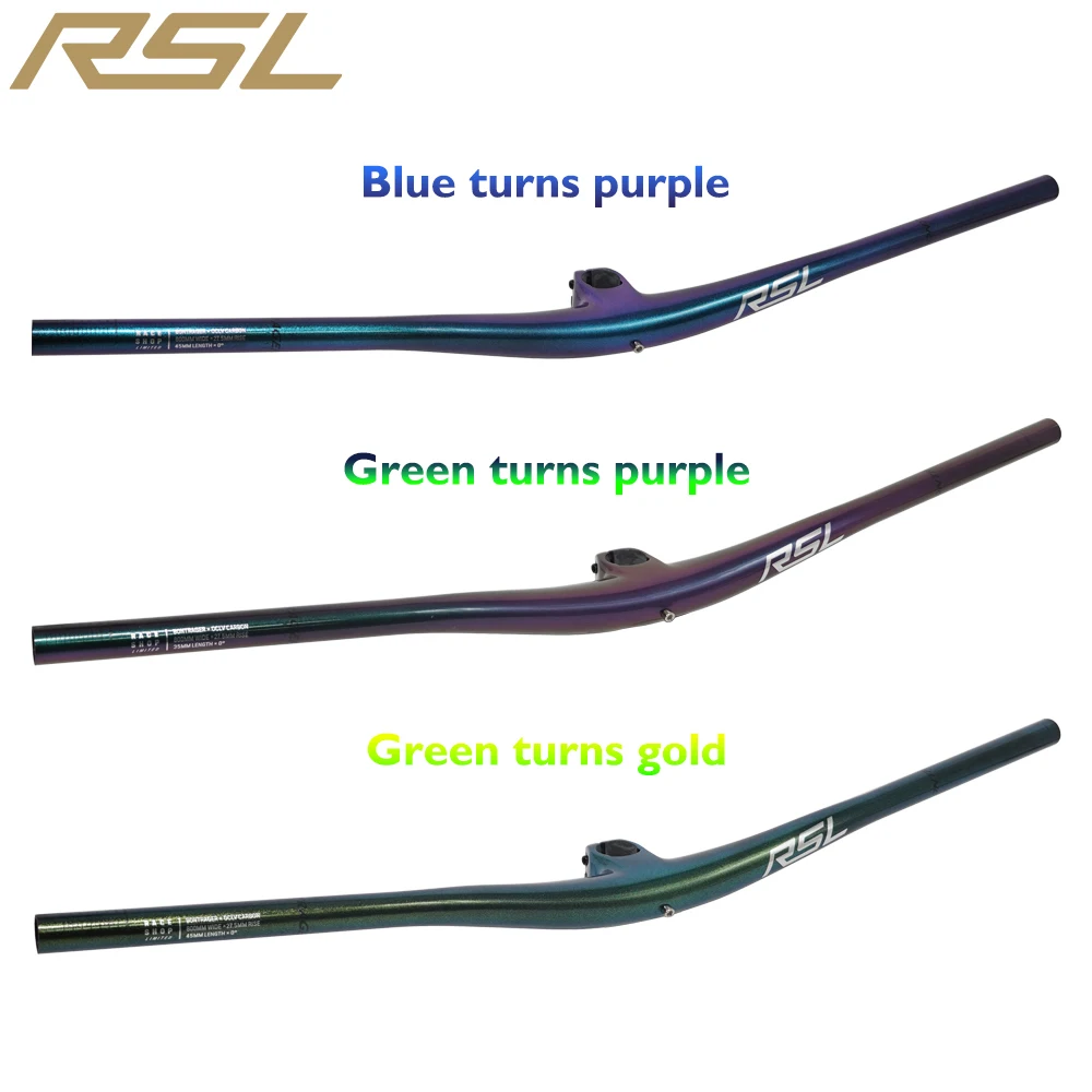 

RSL mountain bike full carbon fiber handlebars, integrated handlebars, XC bar, gradient color, 27.5mm Rise, bicycle accessories
