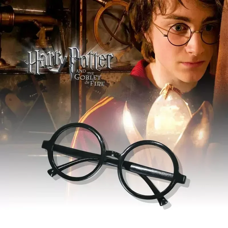 Gafas de Harry Potters, montura de gafas redonda Retro, montura redonda negra sin lentes, accesorios de decoración de parte de Cosplay, regalo periférico