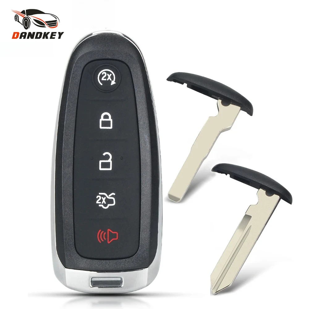 

Dandkey Remote Car Key Case Cover For Ford Explorer Edge Escape Flex Taurus 2011 2012 2013 2014 2015 5 Buttons Smart Car Key