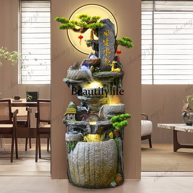 Rockery flowing water makes money ornament opening gift circulating water cornucopia TV cabinet attracts money