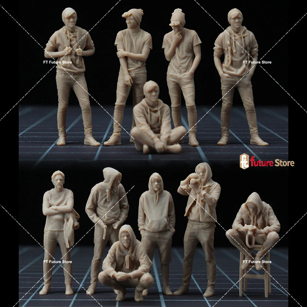 In Stock 1/64 1/43 Casual Handsome Guy Male Scene Miniatures Figures Diorama Model Mini Dolls Creative Props For Car Toy Display