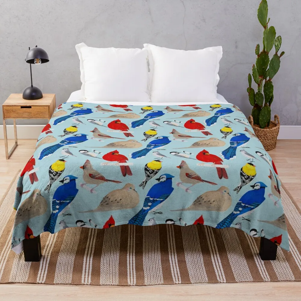 Feeder Birds Throw Blanket Blanket For Giant Sofa Fashion Sofa Blankets Personalized Gift