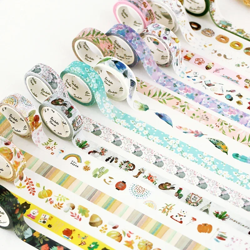 High-capacity 7m Kawaii New Washi Tape Decorative Adhesivos Stationery Sticker Solid Color Masking Tape School Supplies