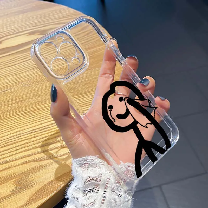 

Cartoon Matchman Cute Phone Case For Apple iPhone 17 16e 16 15 14 13 12 11 Pro Max Plus Mini TPU Soft Transparent