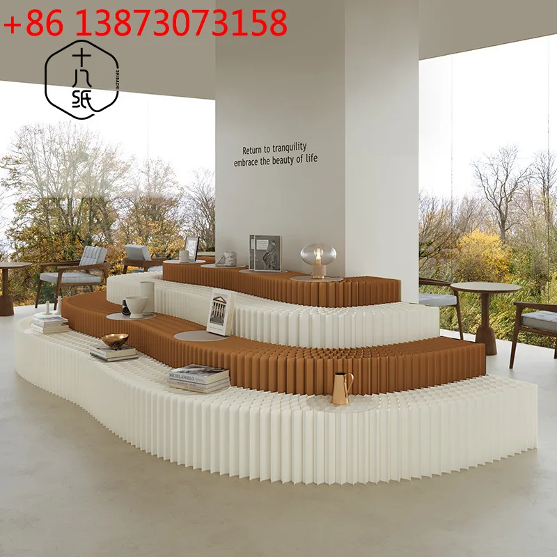 Paper Luminous Large Aperture Strip Display Rack Commercial Office Shelf Exhibition Event Display y Stand