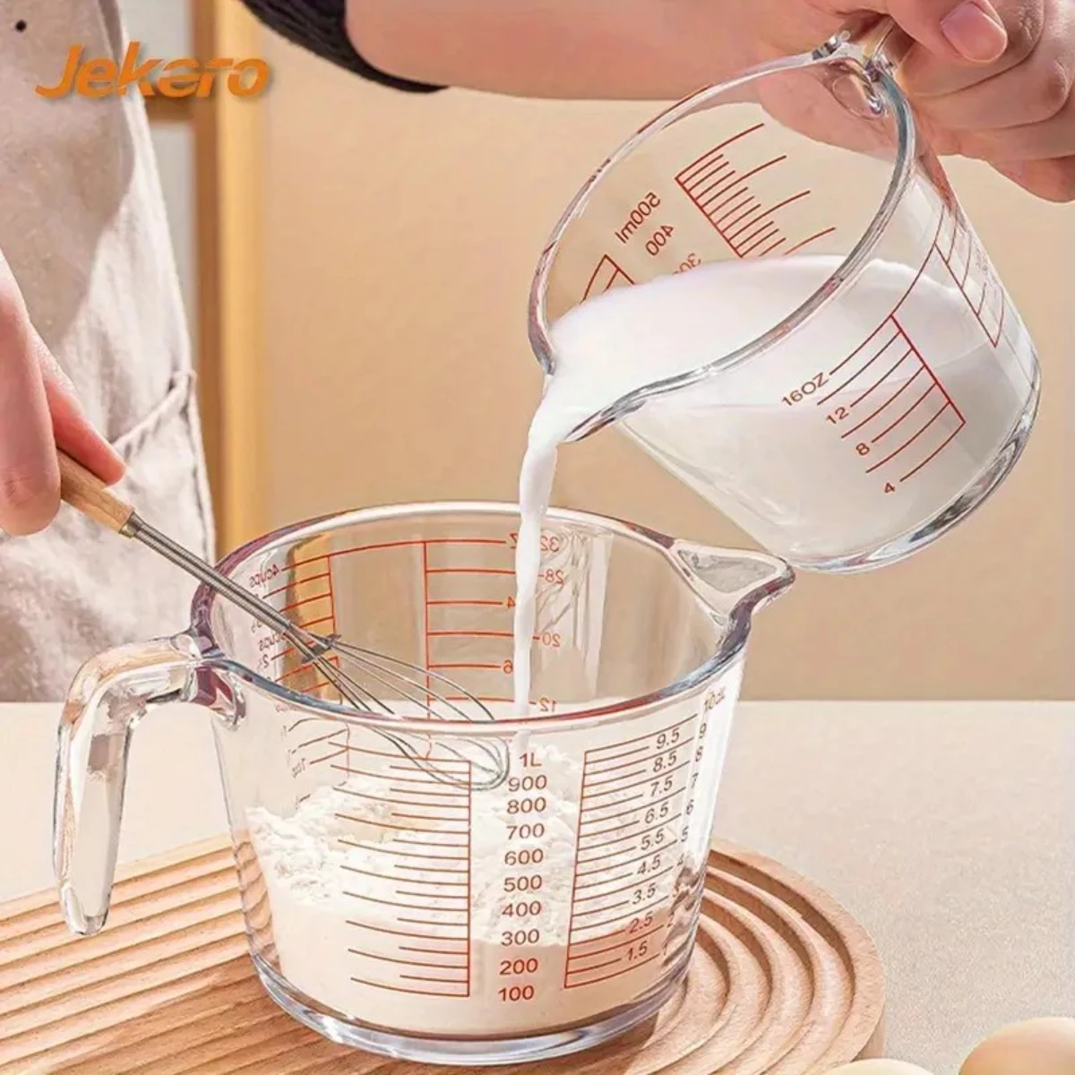 500ml Heat-Resistant Glass Measuring Cup with Precise Scale, Microwave & Oven Safe, Ergonomic Handle, Ideal for Baking, Cooking,