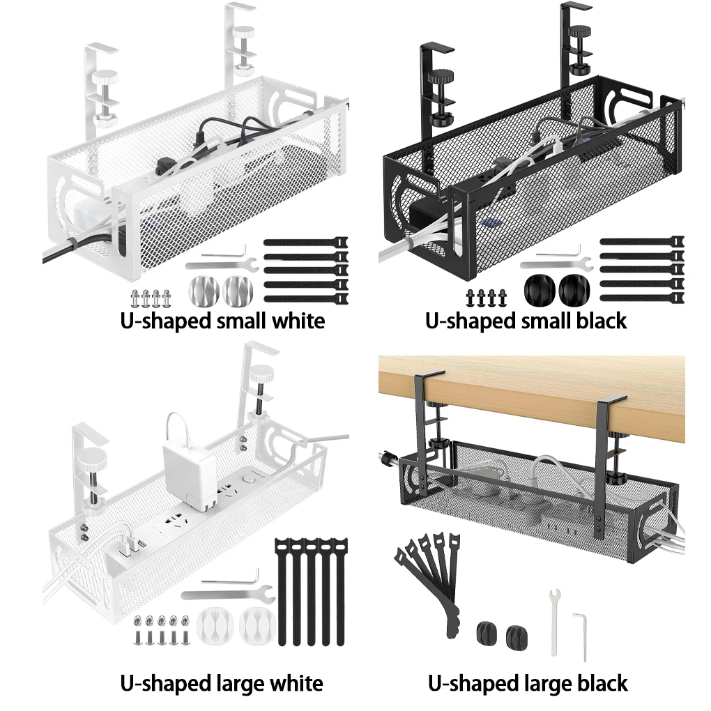 New Portable Management Under Desk, Under Desk Cable Management Tray, Desk Cable Organizer,Cable Management Box,Cord Organizer view 2