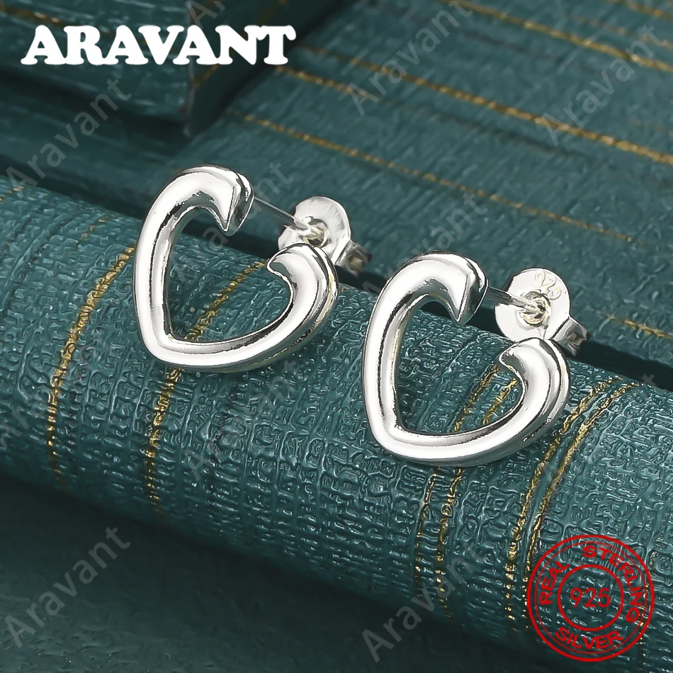 925 Sterling Silver Open Heart Earrings - Unique Gift For Women, Versatile For Events And Jewelry