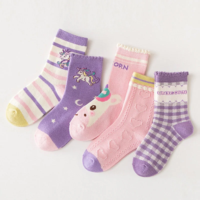 5 أزواج ربيع الخريف الأطفال جوارب قطنية فتاة صبي طفل لطيف الكرتون لينة شتاء دافئ 1-12 سنة للأطفال طالب المراهقين الجوارب #1