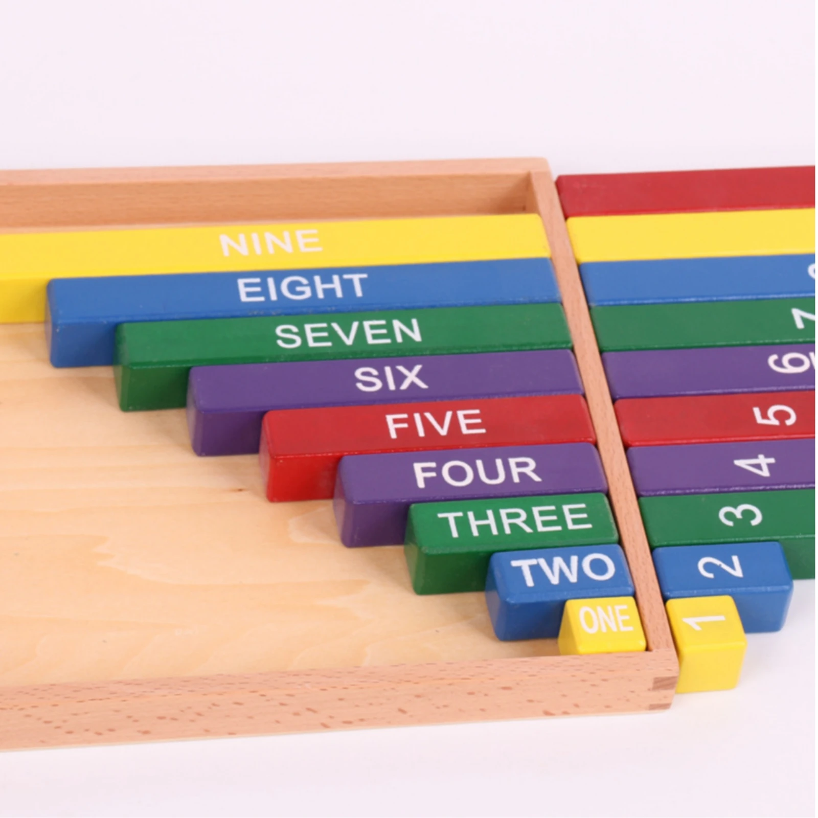 10 Pieces Mathematics Rod Set with Storage Tray Educational Decimal Number Rod Collection Learning Toy Tactile Homeschool Supply