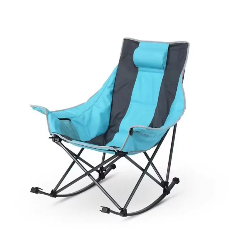 

Outdoor camping folding multifunctional moon chair with backrest rocking portable