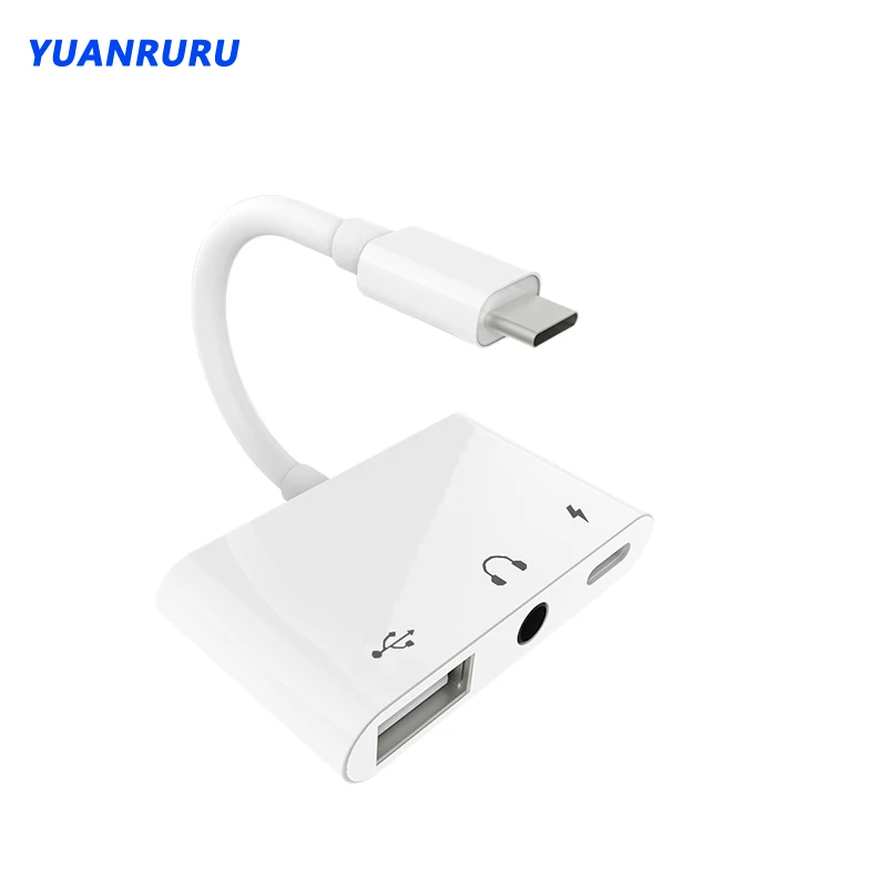 Адаптер зарядный 3-в-1 с портом USB 3,0 Type-C на HDMI, 3,5 мм