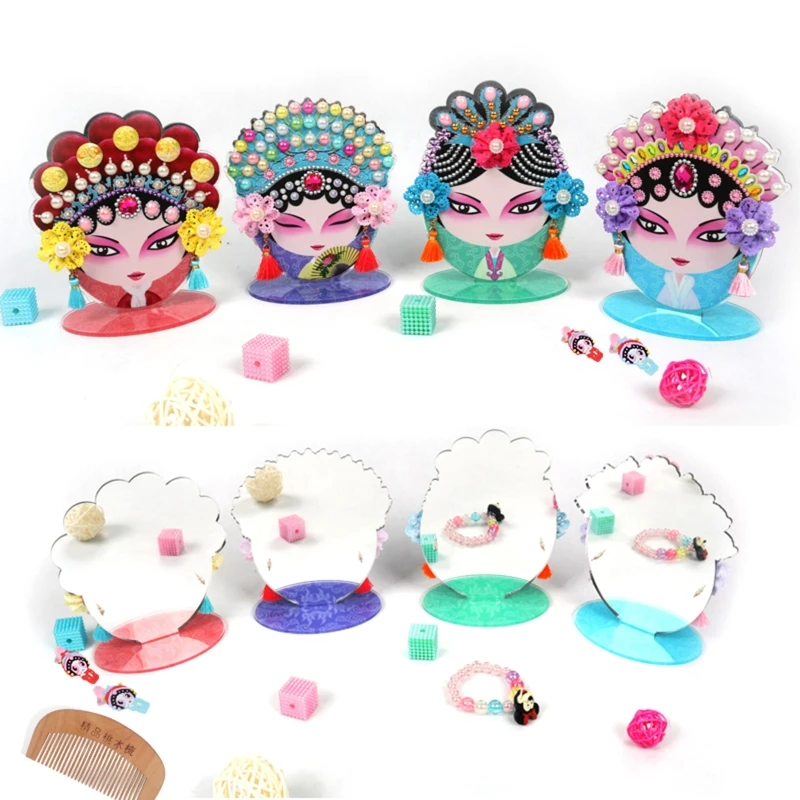 Kinh kịch Phong cách Cổ điển Phim truyền hình Mặt Gương trang điểm Bộ DIY Mỹ phẩm Gương cho Phụ nữ Cô gái Món quà du lịch Trang