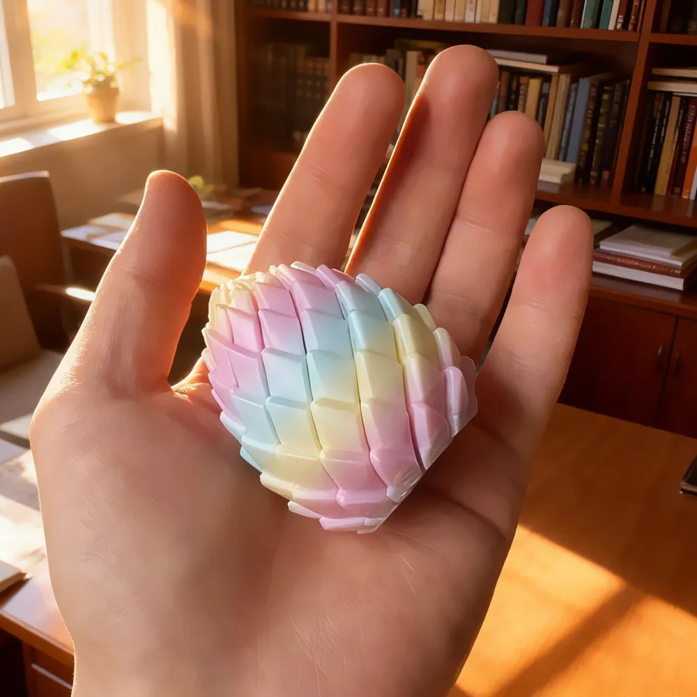 3D Printing Dragon Egg Stress Relief Model, Deformable Twist Egg, Creative Stress-Relief Gadget Desk Ornament image 6