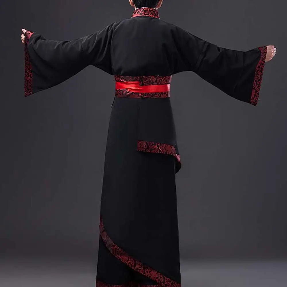 Tenue ancienne chinoise pour hommes Hanfu, Costumes de scène de Cosplay pour hommes chinois, robe ancienne noire de grande taille pour hommes, Costume de fête ancien