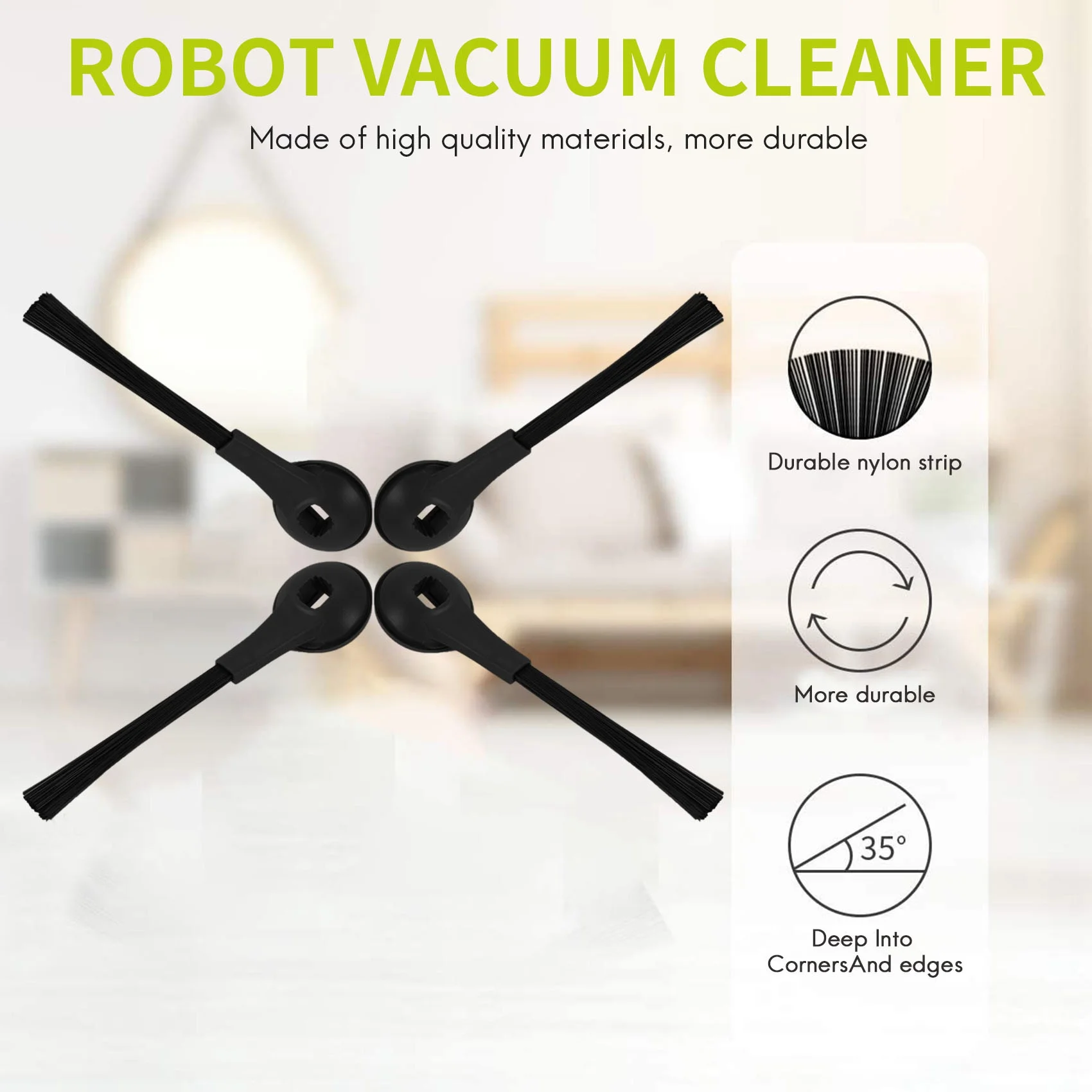 A06I 6 Pack Side Brushes Compatible With Shark Iq Robot R101ae,Rv1001ae,Rv1000 Vacuums,Sweeping Robot Accessories