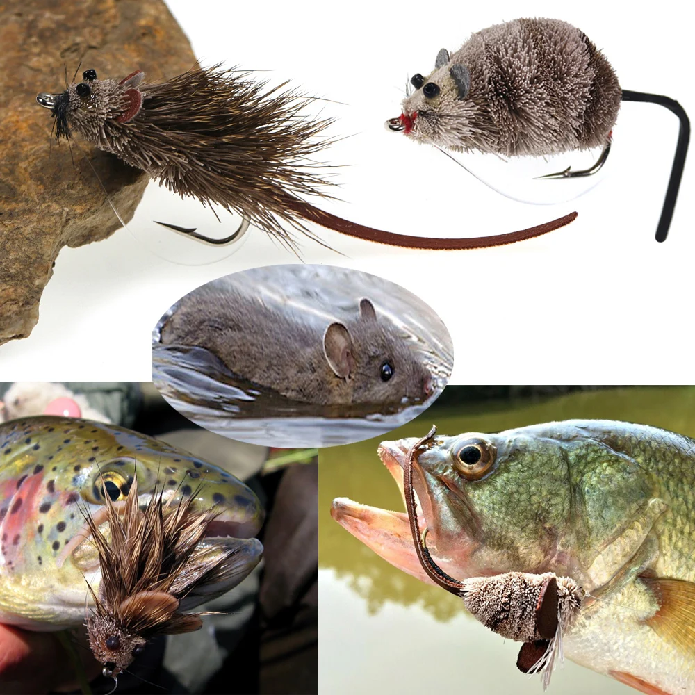 Künstlicher Mäuseköder aus Hirschhaar für Oberflächenfischen, Popper, Kunstköder für Barsch, Hecht und Largemouth-Fisch – Detail 9