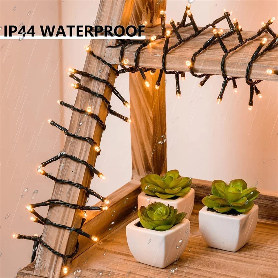 30M 1500 LED Firecrackers String Light Outdoor Cluster String Light Christmas Firecracker Garland Light For Tree Window Decor