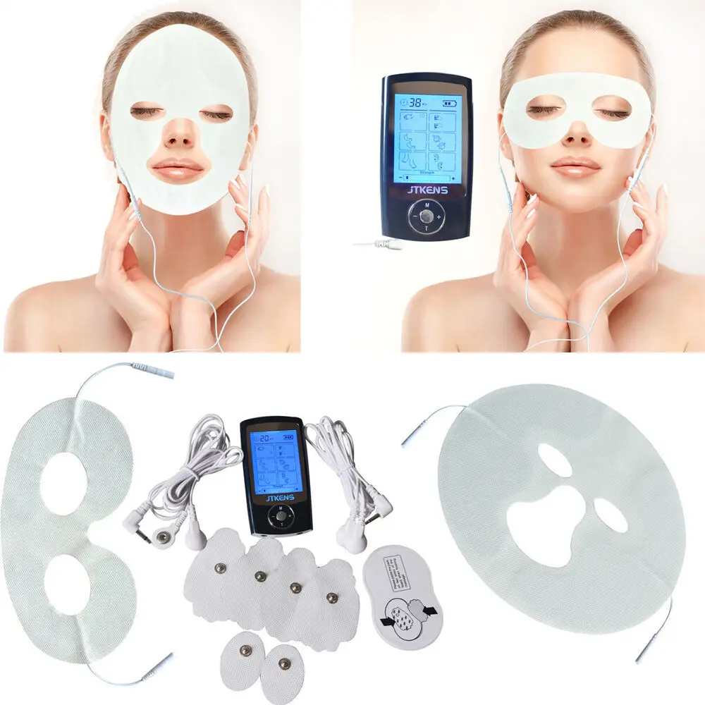 TENS Machine 10 Mode Massager Electric Pulse Therapy + Face/Eye Massage Pad