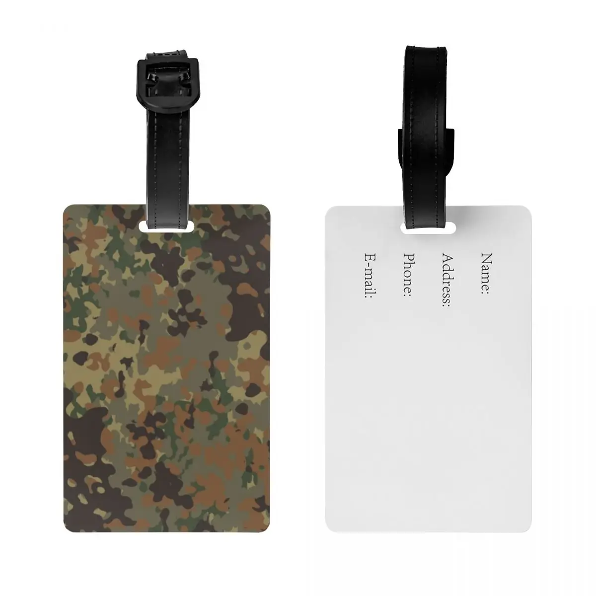 Flecktarn Camo Luggage Tag Military Army Camouflage Suitcase Baggage Privacy Cover ID Label