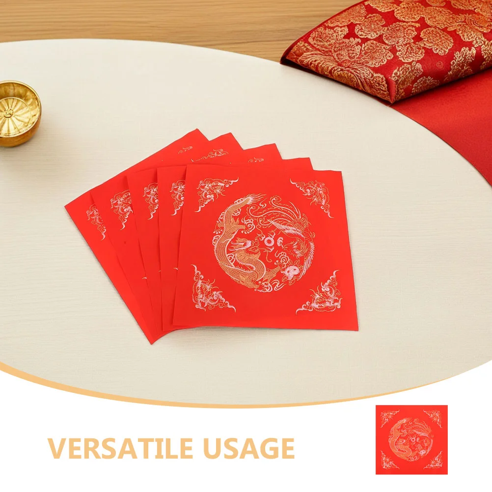 20 Pcs Calligraphy Paper Red Chinese New Year Flet Couplet Decorate Spring Festival Couplets