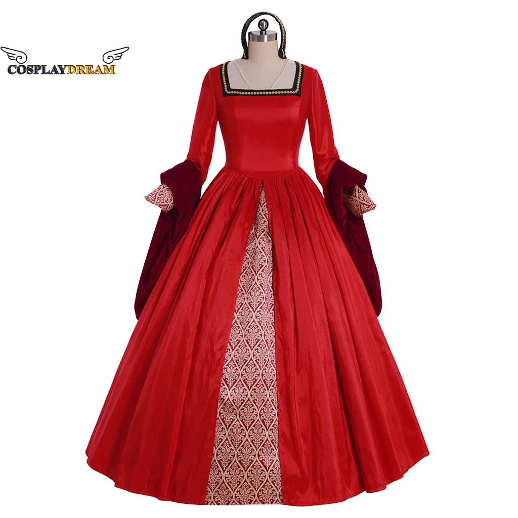 Elizabeth Tudor Queen Red Dress Elizabeth Tudor Period Anne Boleyn Cosplay Costume Ball Gown Inspired From Other Boleyn Girl