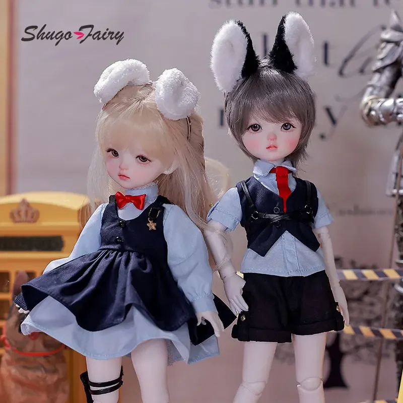 Damita Bjd Doll 1/6 Modern Cute Style Animal Dog World Cos Enforcement Officials Resin Ball Jointed Fullset Shugafairy