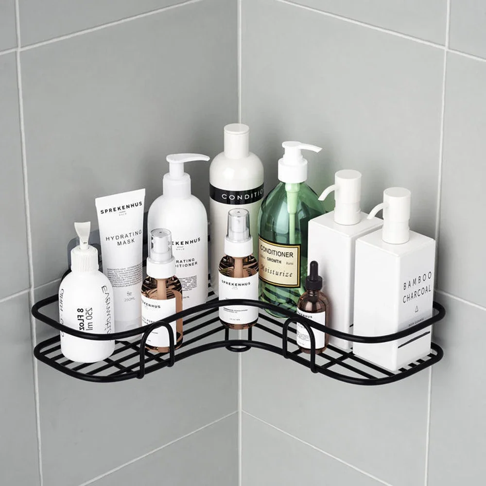 Bathroom Shelf Kitchen Organizer Shelves Corner Wall shelf Iron Shower Caddy Storage Rack Shampoo Holder Bathroom Accessories