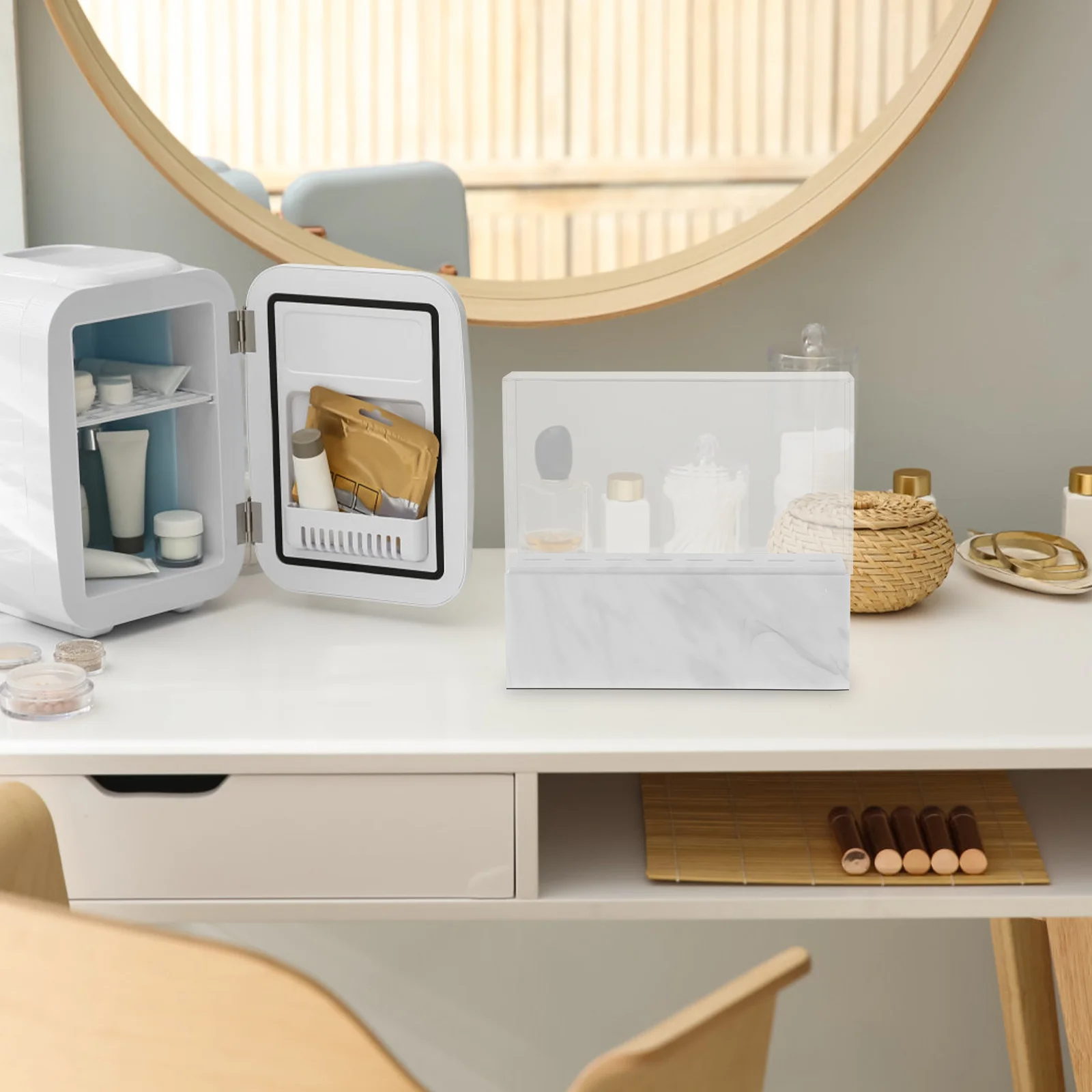 Support de rangement pour pincettes en acrylique à 8 trous, support organisateur à motif de marbre pour Extensions de cils, porte-brosse de maquillage, étagère d'exposition