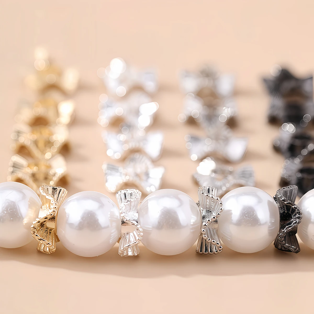 20/30Pcs Flat Round Metal Spacer Beads Baroque Wave Beads Gold Plated 6 8 10mm for Necklace Earring Bracelet Jewelry Accessories