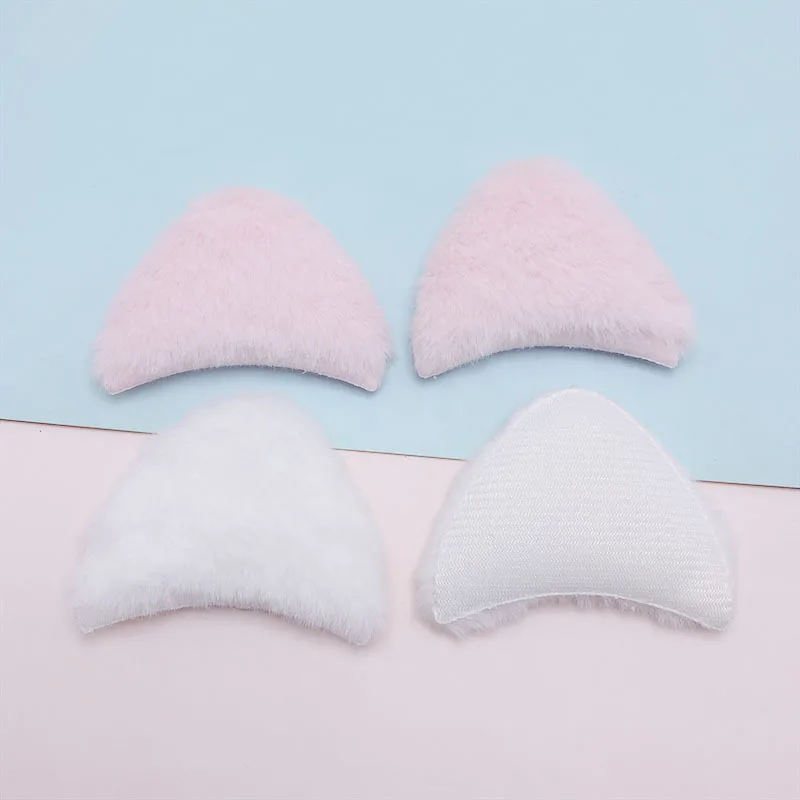 Tête de chat en feutre à fourrure simple face, appliques rembourrées pour chaussettes de bébé, couture de chapeau, bricolage, vêtements de sauna, patchs d'accessoires, 6x5.2cm, 32 pièces