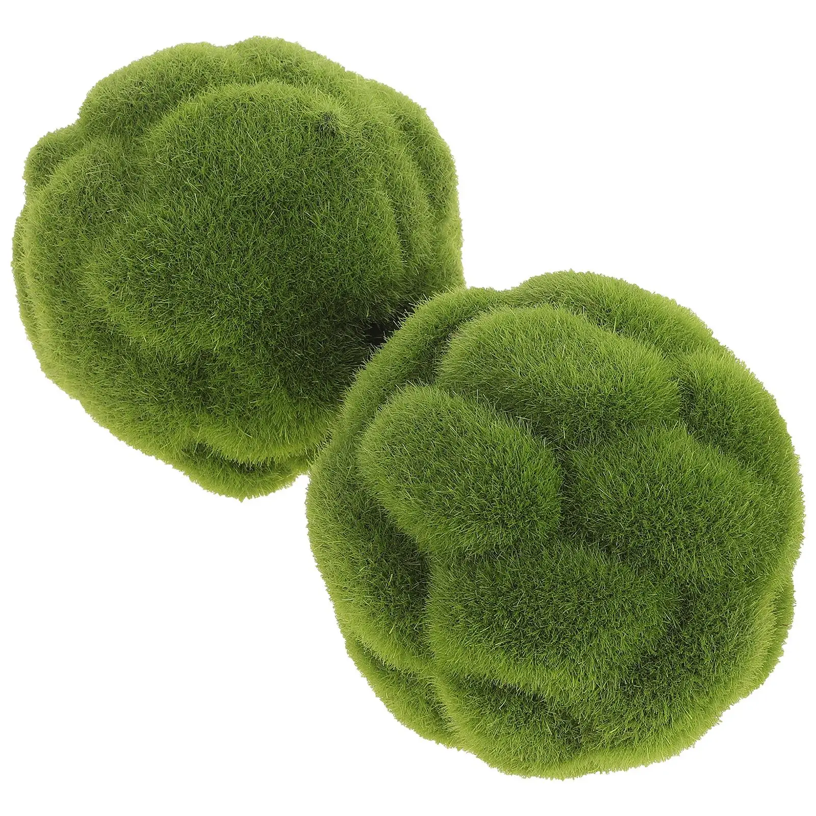 

2Pcs Artificial Balls for Home Decor Indoor Decor Balls Bowl Ornaments Modern Style Preserved Green Faux Planters Spheres