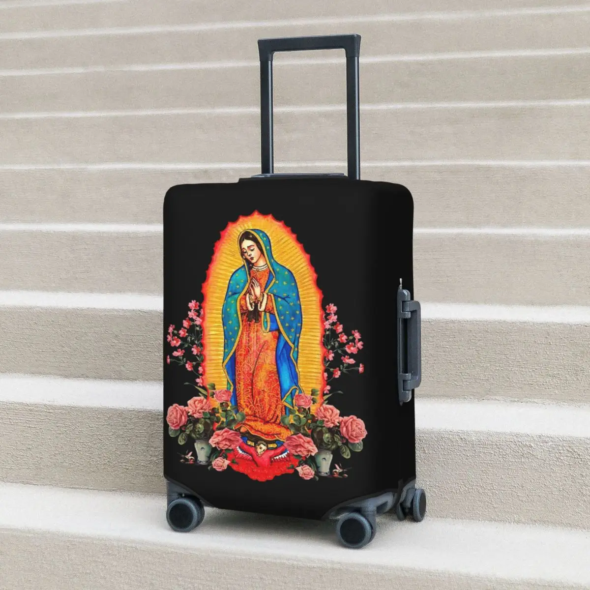 

Virgin Of Guadalupe Suitcase Cover Protection Elastic Travel Luggage Protector Covers for 18-32 Inch