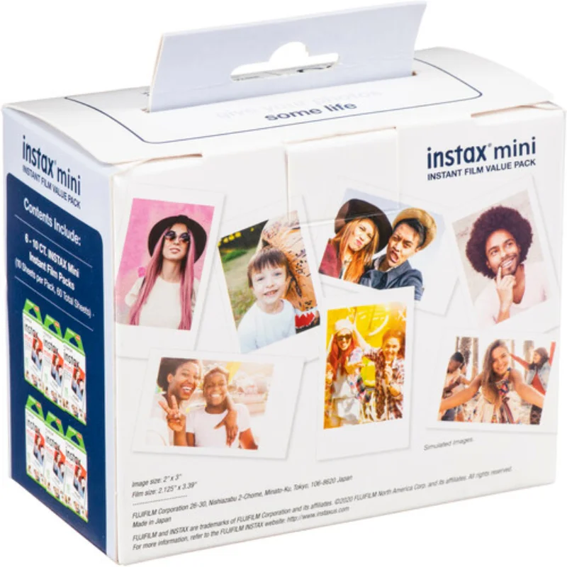 ورق فيلم صغير من Origin Fujifilm Instax 60 ورقة لكاميرات الأفلام الفورية Fuji Instax Mini 12 11 9 40 70 90 Link Liplay EVO