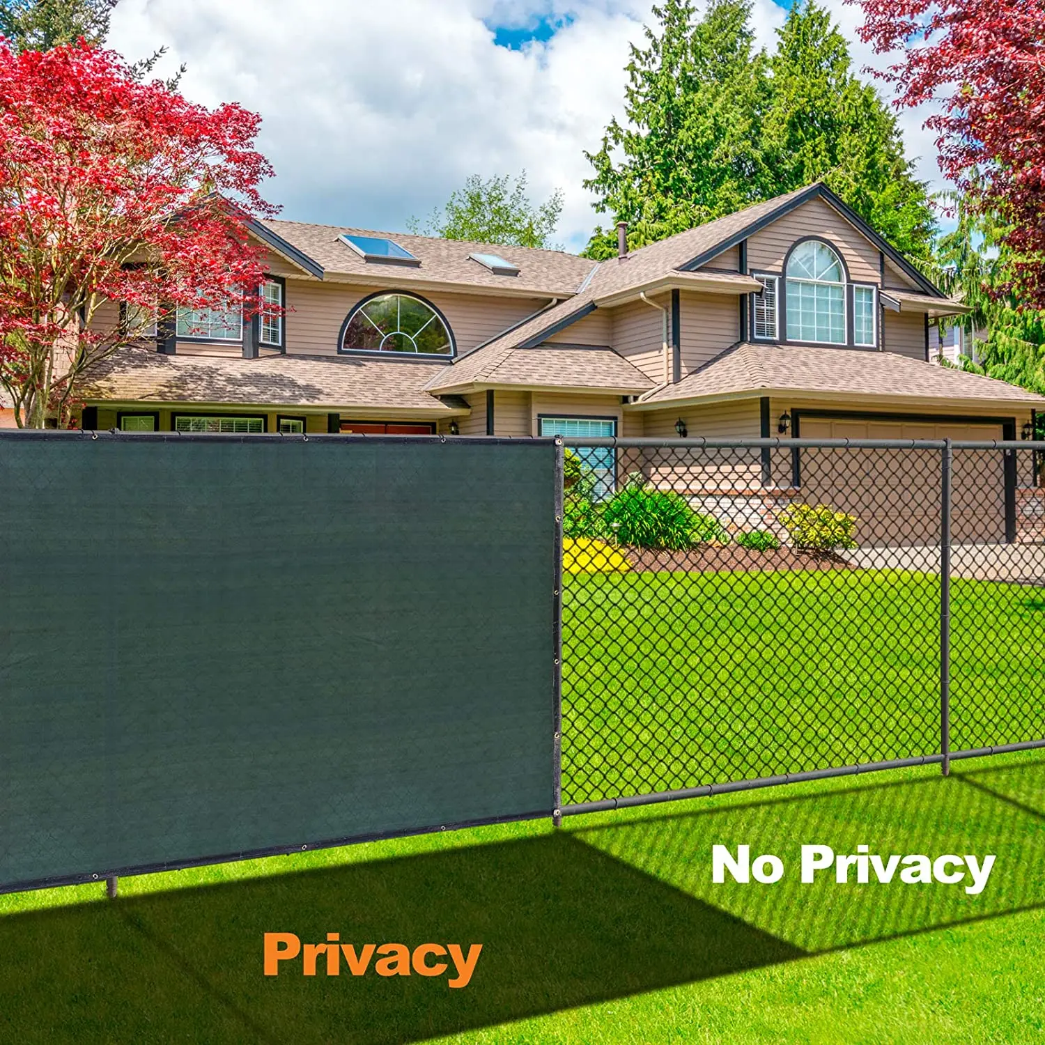 Fence Privacy Screen Outdoor Backyard Fencing Windscreen Shade Cover Mesh Fabric Privacy Barrier Balcony Privacy Shield-Green