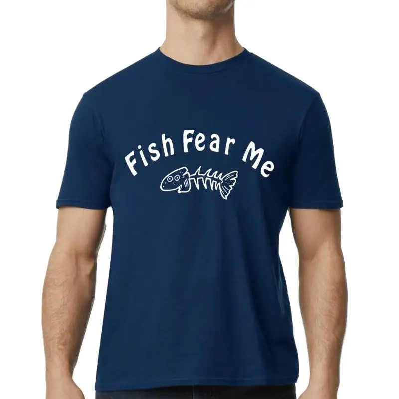 Рыба страх мне забавная рыбацкая отпуск выходные забавная футболка темно-синего цвета Рыба страх мне забавная рыбацкая отпуск выходные забавная футболка темно-синего цвета