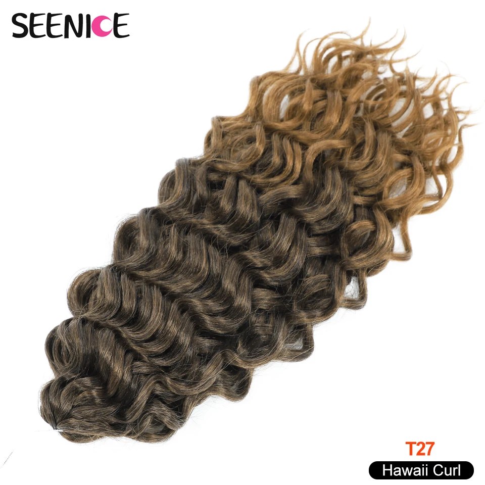 18 24 “Synthetische Diepe Golvende Twist Gehaakt Haar Afro Krullen Water Golf Gehaakte Vlechten Ombre Bruine Vlechten Hair Extensions Voor Vrouwen
