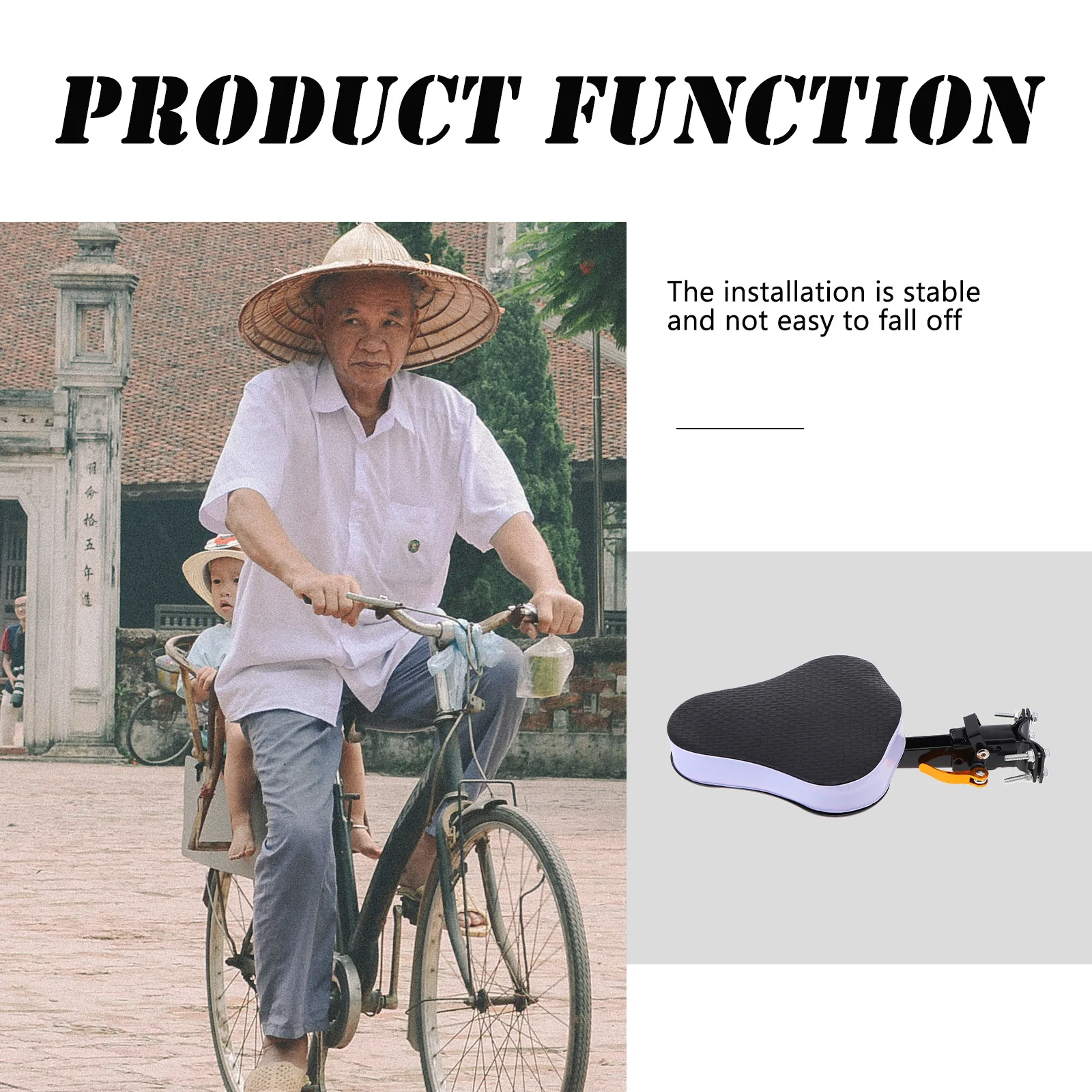 1Set الاطفال دراجة كهربائية السرج آمنة مريحة مقعد الطفل تجميع بسيط قدرة حمل قوية مسند الظهر مقعد الدراجة الكهربائية #4