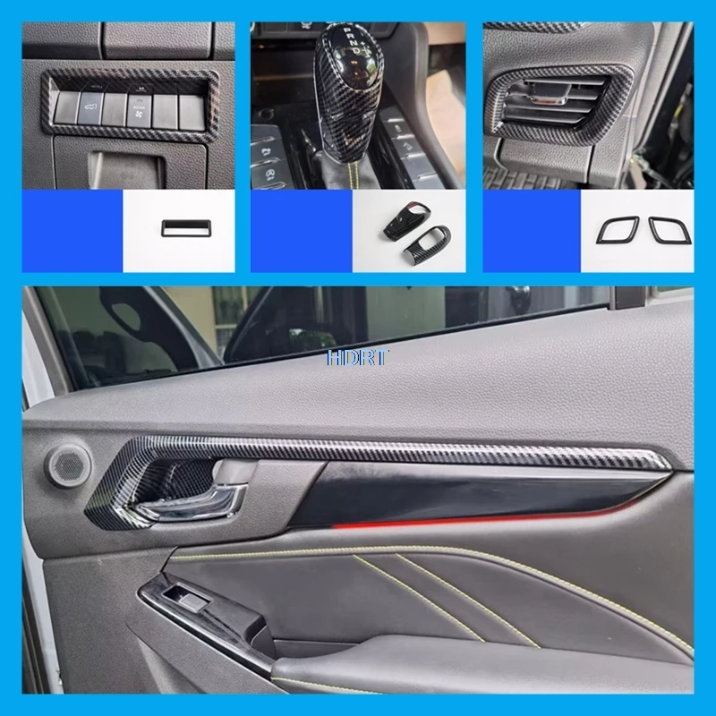 

For Isuzu MU-X MUX 2025 + Car Carbon Fibre Interior Gear Shift Window Lift Button Switch Panel Front Rear Air Vent Outlet Cover